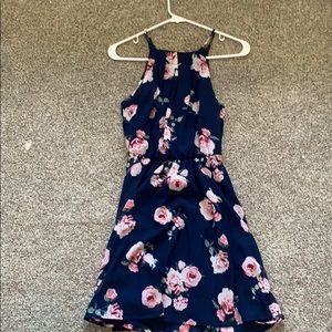 Francesca’s navy floral dress XS